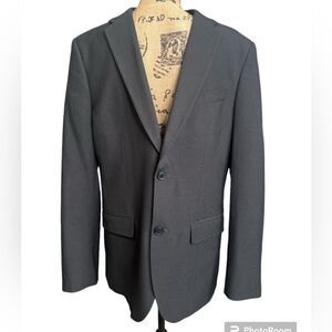 Perry Ellis slim fit pindot black suit jacket size 40 regular stretch knit